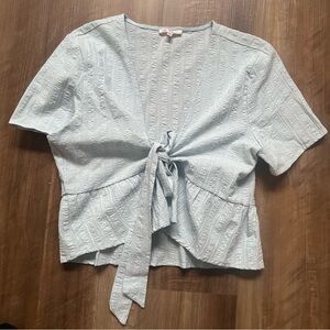 Lottie Moss Women's light blue tie front top